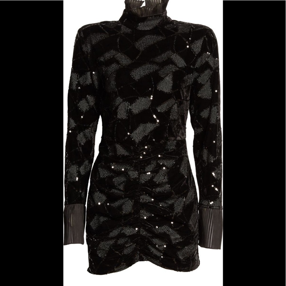 Rotate Mini Black Sequin and Velvet Dress Size 8